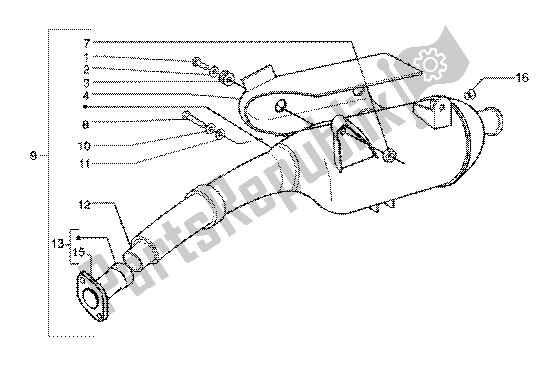 Toutes les pièces pour le Silencieux du Piaggio X9 125 SL 2006