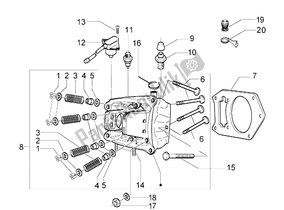 Toutes les pièces pour le Soupapes De Tête du Piaggio Beverly 500 2003