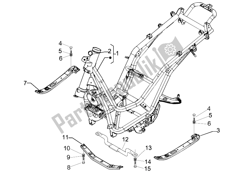 All parts for the Frame/bodywork of the Piaggio Beverly 400 IE Tourer E3 2008