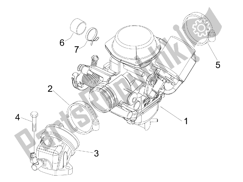 Todas las partes para Carburador, Montaje - Tubo De Unión de Piaggio X9 125 Evolution Euro 3 2007