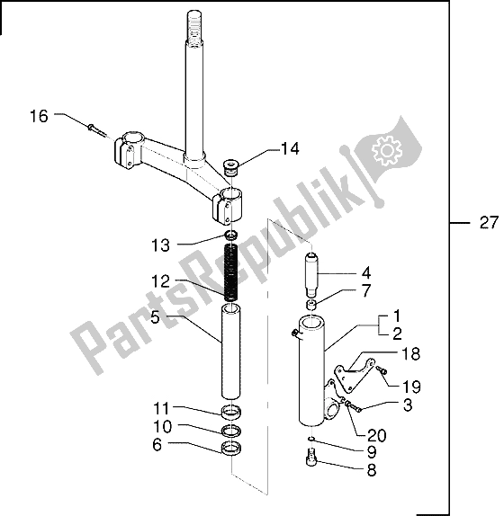 Toutes les pièces pour le Fourchette du Piaggio X9 125 2000