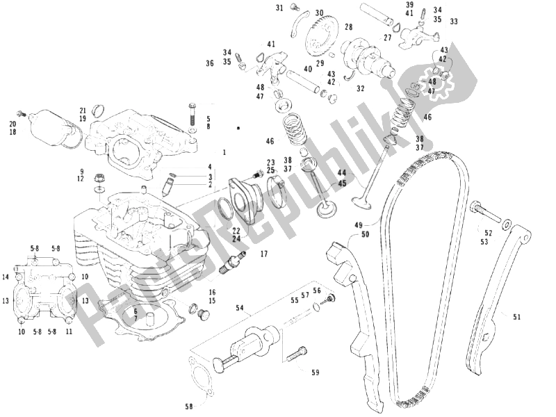 All parts for the Head Unit - Valve of the Piaggio Trackmaster 400 Passo Corto 2006