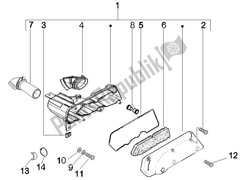 Toutes les pièces pour le Filtre à Air du Piaggio NRG Power DT 50 2005