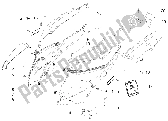 Toutes les pièces pour le Couvercles Latéraux du Piaggio NRG Power Purejet 50 2005