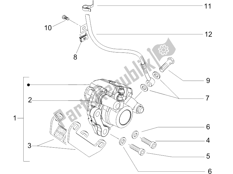 All parts for the Brakes Pipes - Calipers of the Piaggio NRG Power DT 50 2006