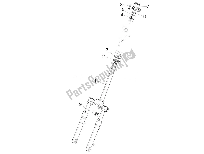 Toutes les pièces pour le Fourche / Tube De Direction - Palier De Direction du Piaggio Liberty 150 Iget 4T 3V IE ABS Asia 2016