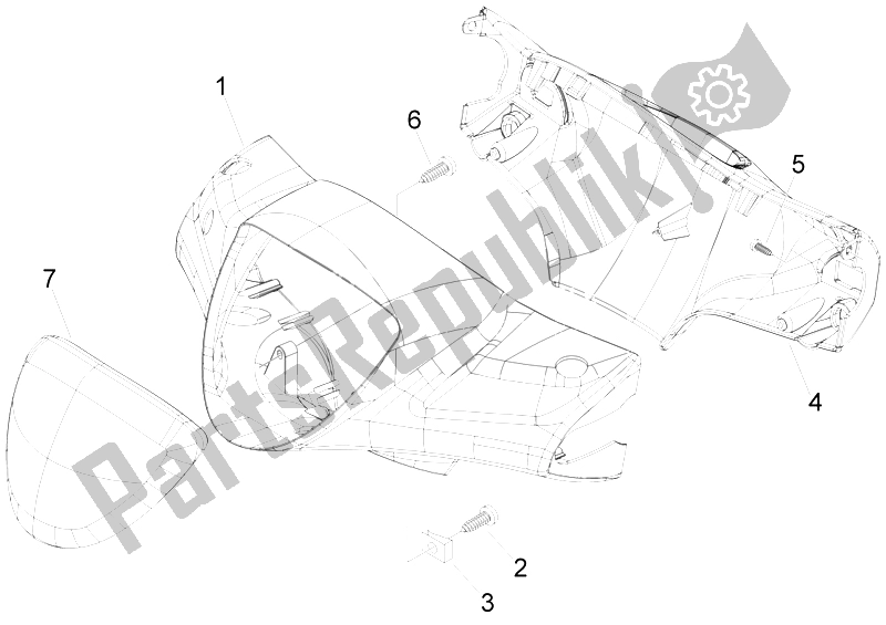 All parts for the Handlebars Coverages of the Piaggio Liberty 125 4T 2V IE PTT I 2012