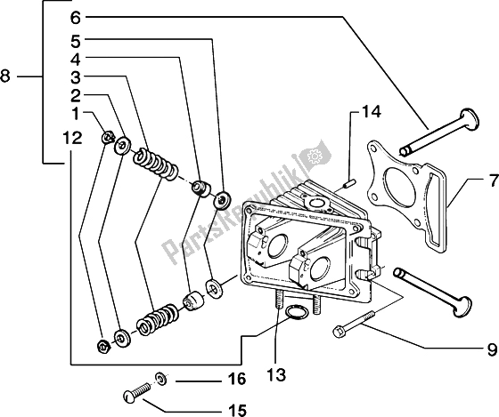 All parts for the Head-valves of the Piaggio ZIP 50 4T 2002