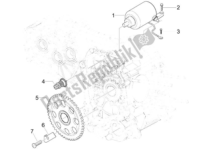 Toutes les pièces pour le Stater - Démarreur électrique du Piaggio BV 250 USA 2006