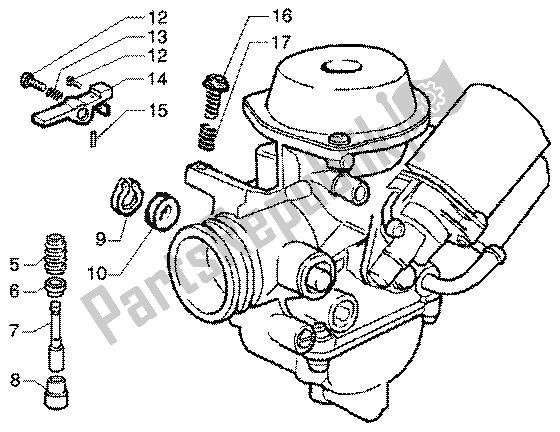 Toutes les pièces pour le Carburateur (3) du Piaggio X9 180 Amalfi 2002