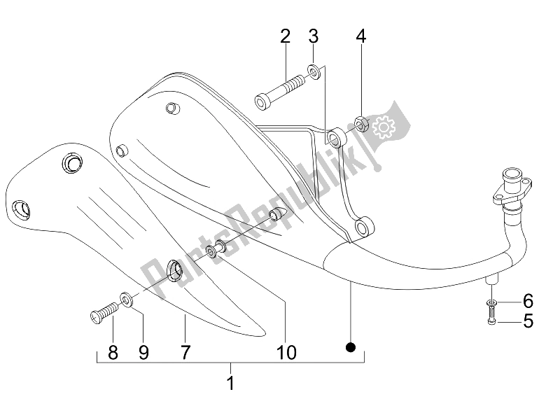 Toutes les pièces pour le Silencieux du Piaggio Liberty 50 2T UK 2007