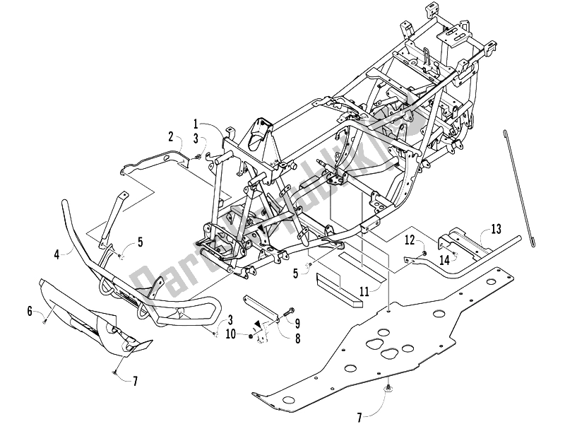 All parts for the Frame/bodywork of the Piaggio Trackmaster 400 Passo Lungo 2006