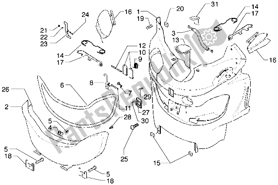 Todas las partes para Guantera Delantera de Piaggio X9 500 2004