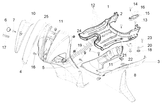 Toutes les pièces pour le Aileron-planche Avant-spoiler du Piaggio Liberty 200 Leader RST 2002