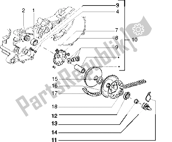 Tutte le parti per il Puleggia Motrice del Piaggio Typhoon 125 1995