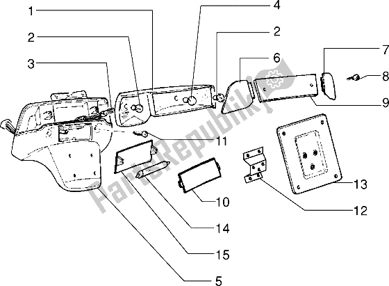 All parts for the Rear Tail Lamp of the Piaggio Sfera RST 80 1994