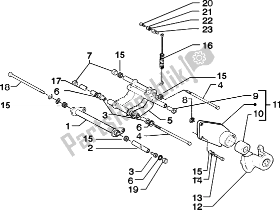 All parts for the Swinging Arm of the Piaggio ZIP 50 4T 2002