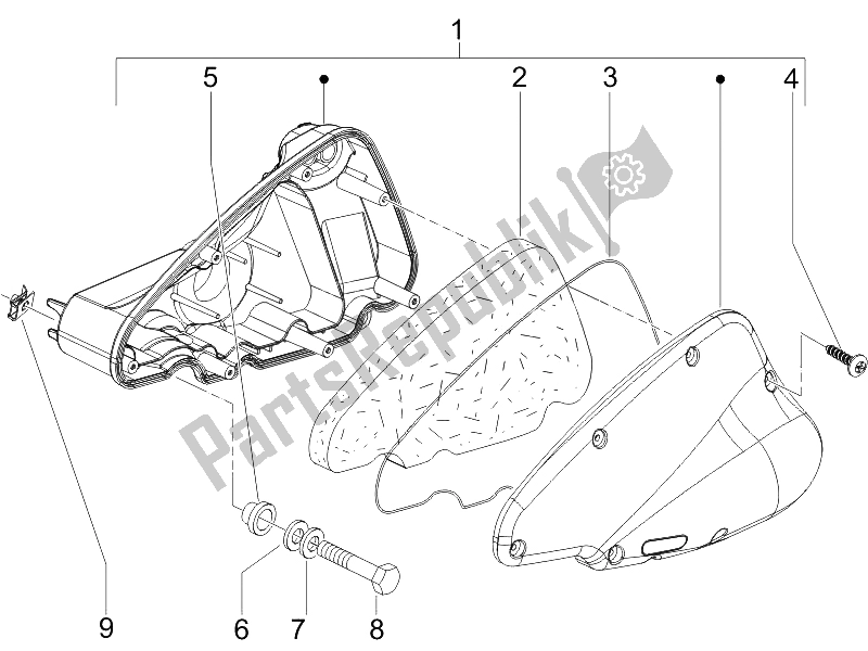 All parts for the Air Filter of the Piaggio Liberty 125 4T Sport UK 2006