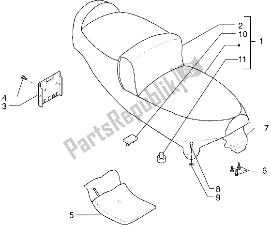 Todas as partes de Kit De Ferramentas De Sela do Piaggio X9 250 2006