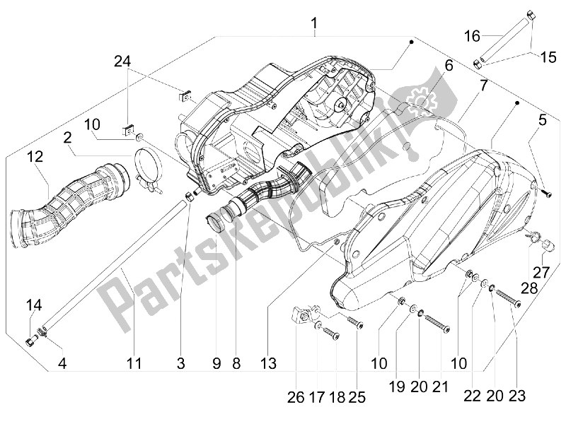 Todas las partes para Filtro De Aire de Piaggio BV 500 USA 2008