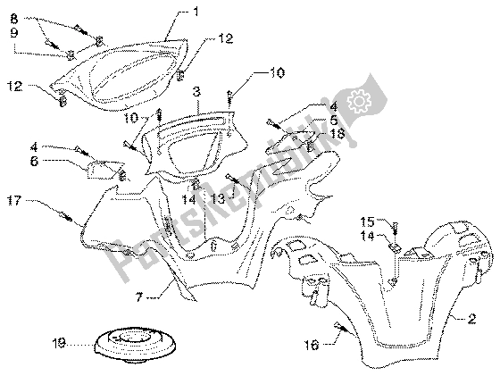 Tutte le parti per il Rivestimenti Per Manubrio del Piaggio X9 200 2002