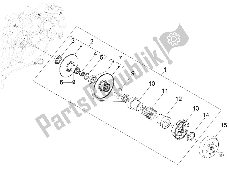 Toutes les pièces pour le Poulie Menée du Piaggio FLY 50 4T 2V 25 30 KMH 2016