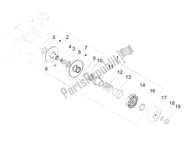 Toutes les pièces pour le Poulie Menée du Piaggio Beverly 300 IE ABS E4 EU 2016