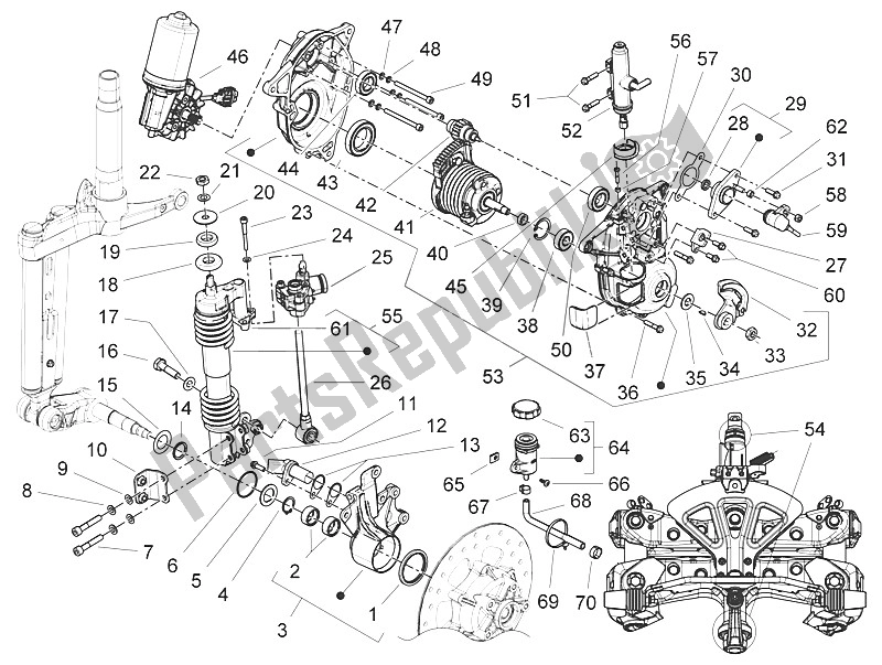 All parts for the Fork/steering Tube - Steering Bearing Unit of the Piaggio MP3 125 Yourban ERL 2011