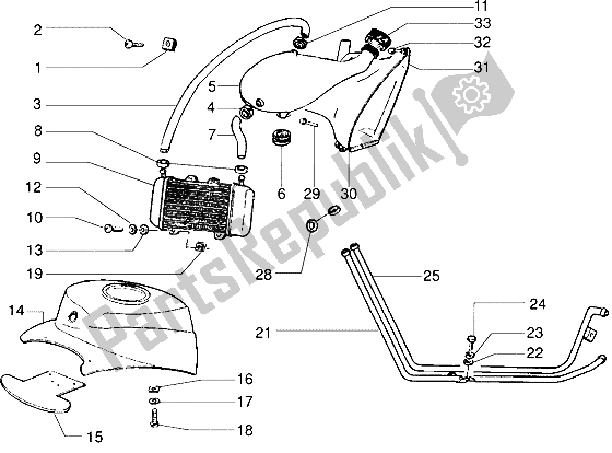 All parts for the Installation De Refroidissement (vehicle With Rear Hub Brake) of the Piaggio NRG Extreme 50 1999