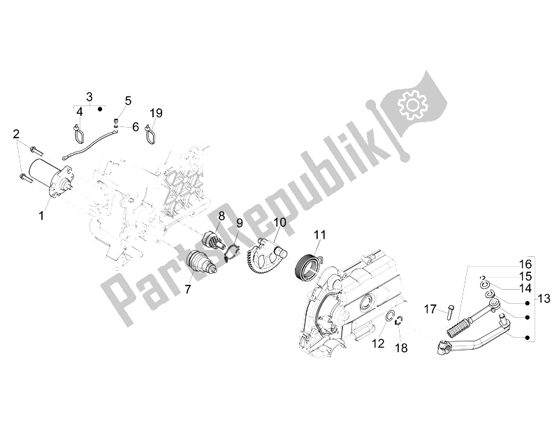 Toutes les pièces pour le Stater - Démarreur électrique du Piaggio FLY 50 4T 2V 2014