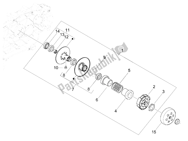 Toutes les pièces pour le Poulie Menée du Piaggio Liberty 50 2T MOC 2009