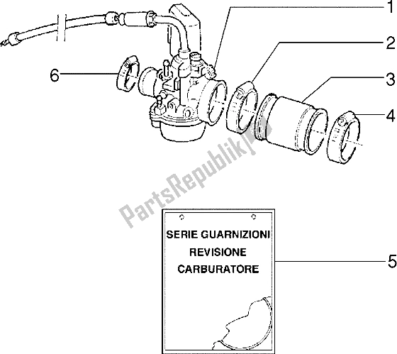 All parts for the Carburettor of the Piaggio Skipper 125 1995