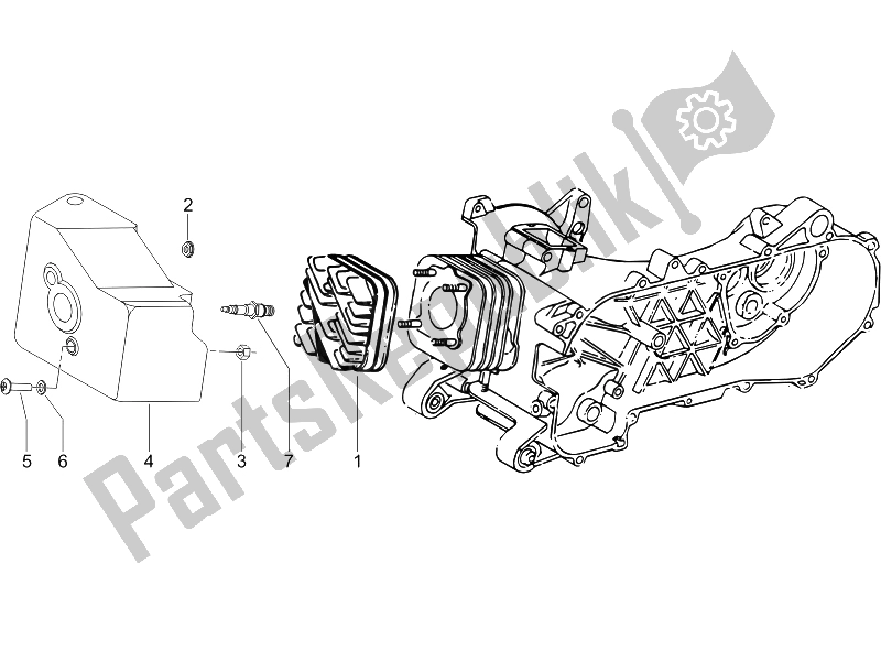 Todas las partes para Cubierta De Tapa De Cilindro de Piaggio Liberty 50 2T 2006