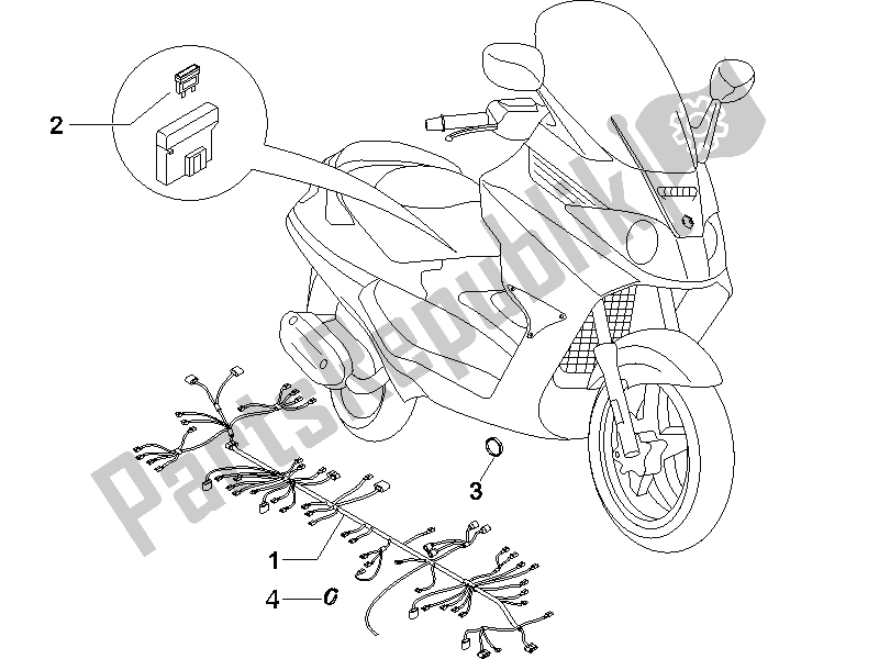 Toutes les pièces pour le Faisceau De Câbles Principal du Piaggio X8 125 Potenziato UK 2005