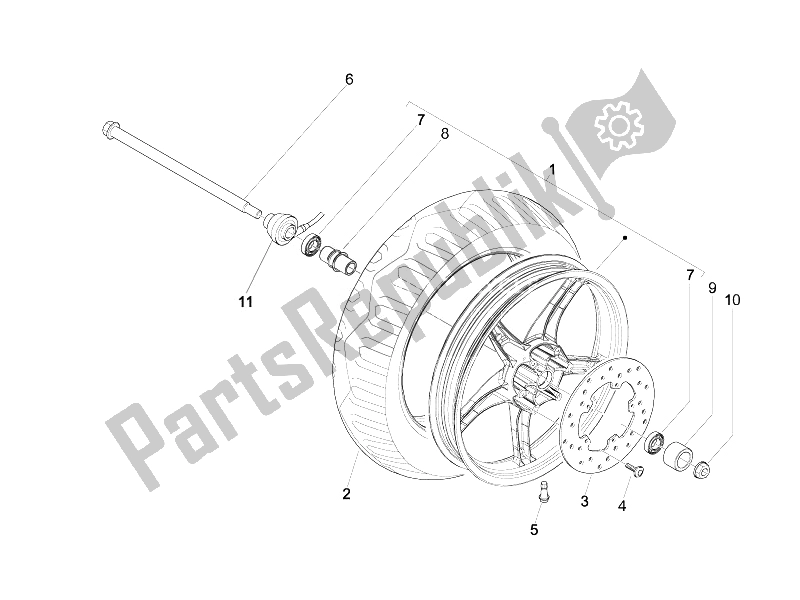 Toutes les pièces pour le Roue Avant du Piaggio Liberty 50 4T Delivery 2010