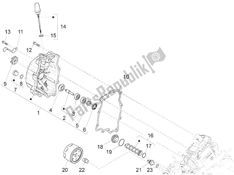 Wszystkie części do Os? Ona Iskrownika Ko? A Zamachowego - Filtr Oleju Piaggio MP3 300 IE LT Sport 2011