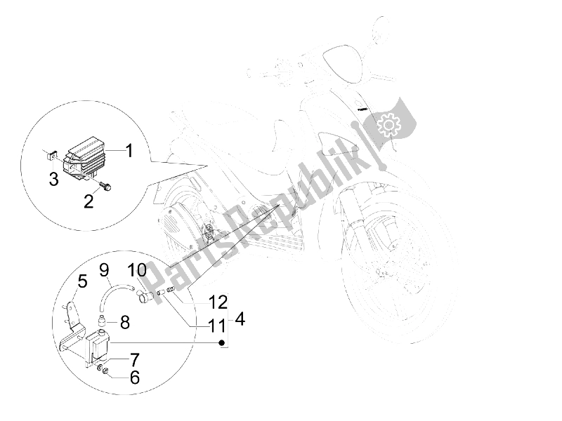 Toutes les pièces pour le Régulateurs De Tension - Unités De Commande électronique (ecu) - H. T. Bobine du Piaggio Liberty 50 2T 2008