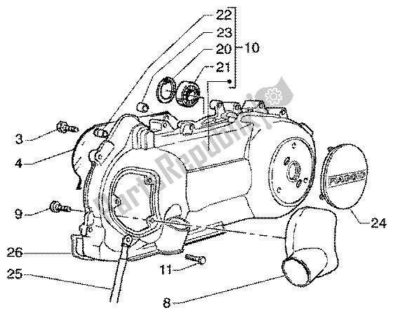 Toutes les pièces pour le Refroidissement Du Carter du Piaggio X9 180 Amalfi 2002