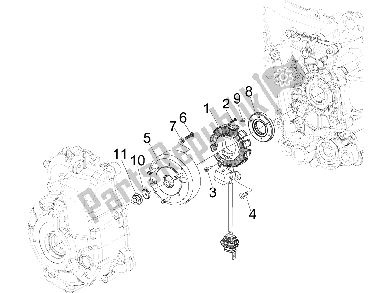 All parts for the Flywheel Magneto of the Piaggio Beverly 250 Tourer E3 2007