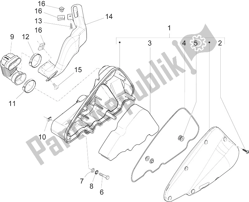 Toutes les pièces pour le Filtre à Air du Piaggio Liberty 150 4T 2V IE E3 Vietnam 2011