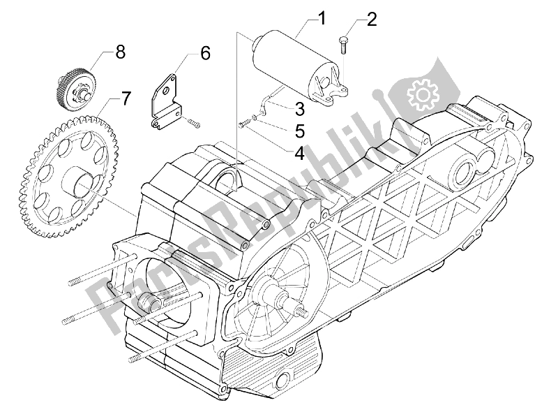 All parts for the Stater - Electric Starter of the Piaggio BV 500 Tourer USA 2008