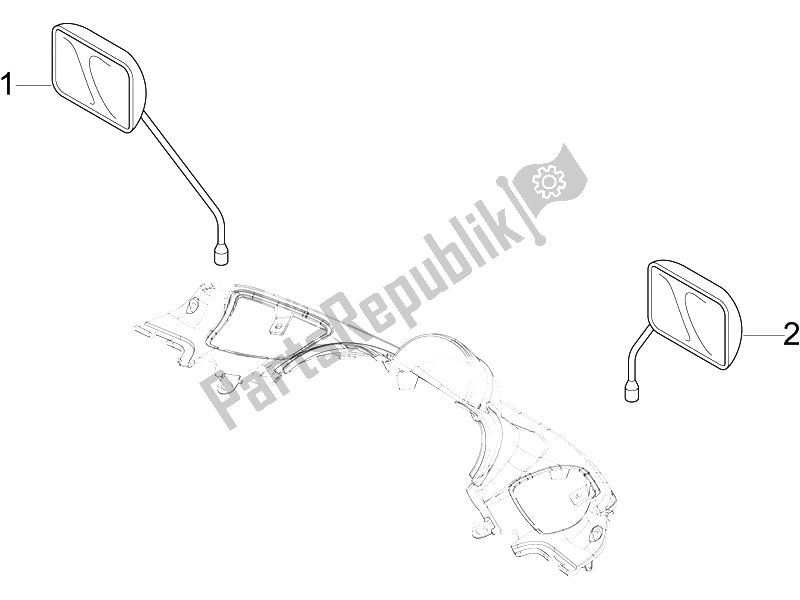 Tutte le parti per il Specchio / I Di Guida del Piaggio Beverly 250 2005
