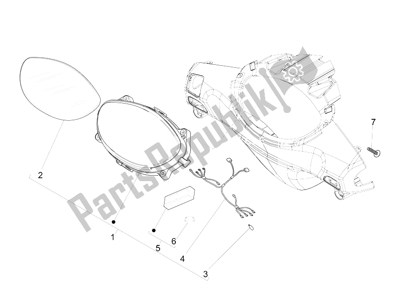 Toutes les pièces pour le Tableau De Bord Combiné du Piaggio FLY 125 4T E3 Vietnam 2012