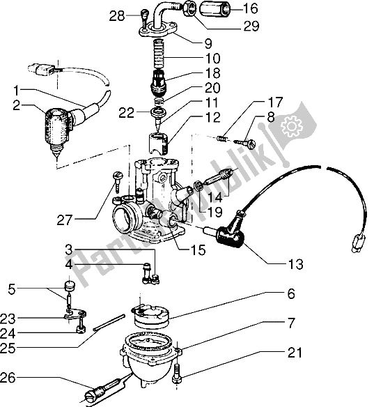 Alle onderdelen voor de Carburateur (2) van de Piaggio Skipper 125 1998