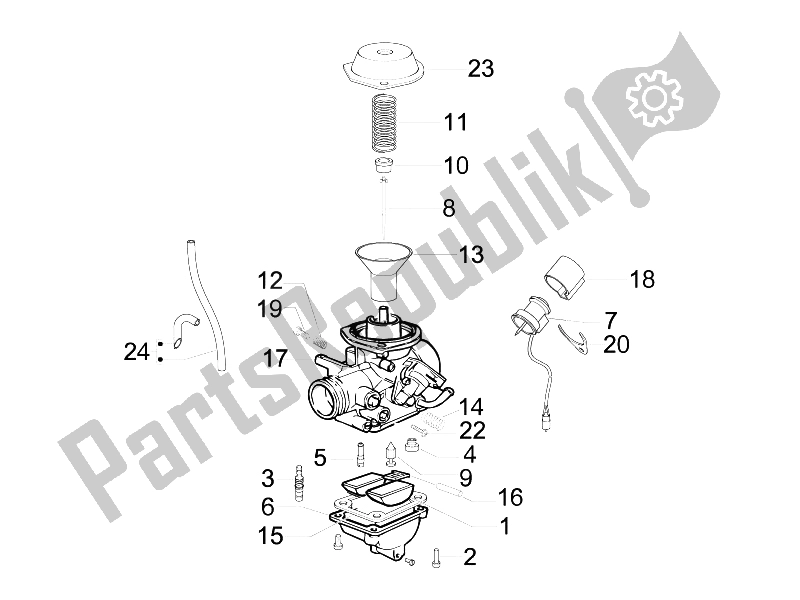 Toutes les pièces pour le Composants Du Carburateur du Piaggio Liberty 50 4T Delivery TNT 2009