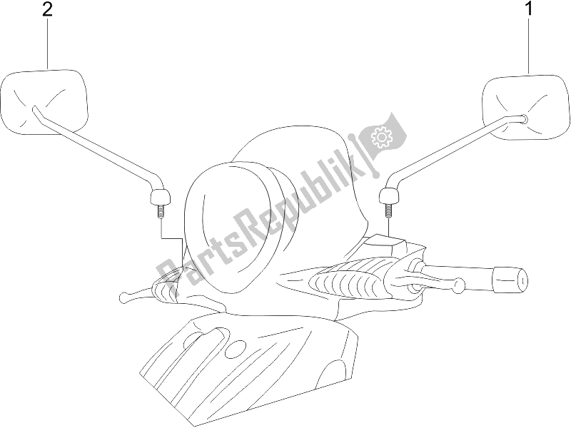 Alle onderdelen voor de Drijvende Spiegel / S van de Piaggio Beverly 250 IE E3 2006