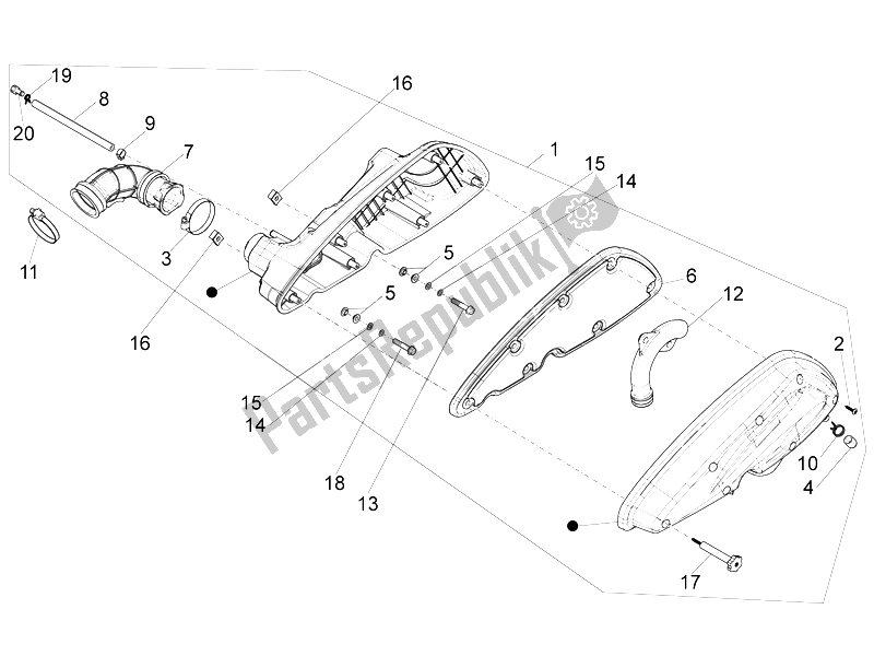 Toutes les pièces pour le Filtre à Air du Piaggio X 10 350 4T 4V I E E3 2012