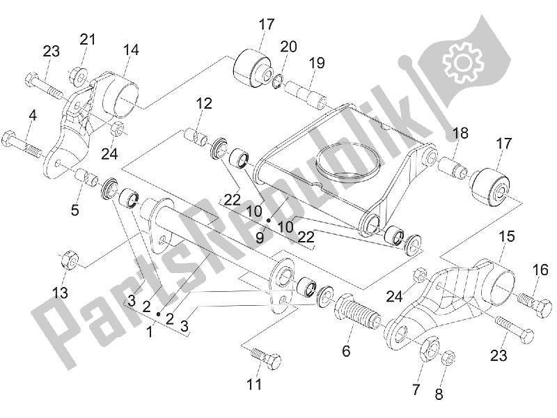 Tutte le parti per il Braccio Oscillante del Piaggio MP3 400 IE LT Touring 2011