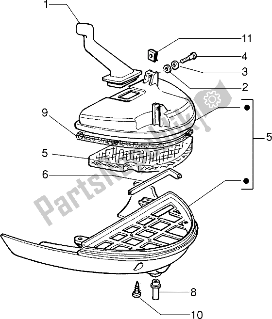 Todas las partes para Filtro De Aire de Piaggio Velofax 50 1997