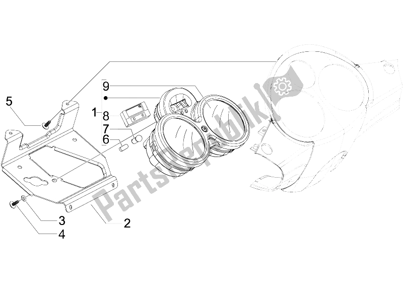 Toutes les pièces pour le Tableau De Bord Combiné du Piaggio Carnaby 250 4T IE E3 2008